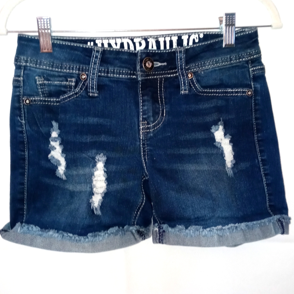 Hydraulic Brand Stretch Denim Cuffed Shorts In Juniors Size 12